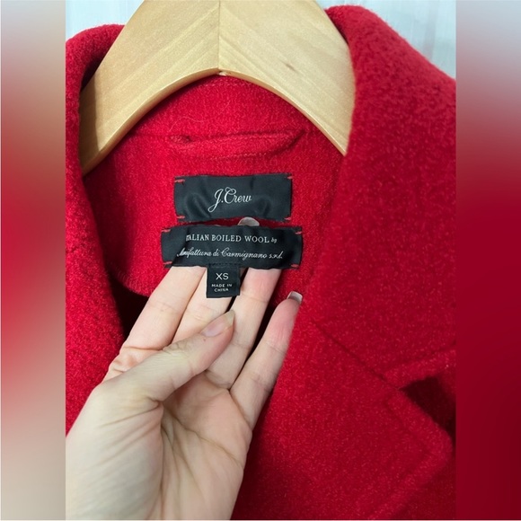 J Crew jacket coat boiled wool GORGEOUS $228 size XS xxs but runs huge worn 1 x - Picture 7 of 10